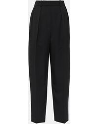 The Row - Corby High-rise Wool Twill Straight Pants - Lyst