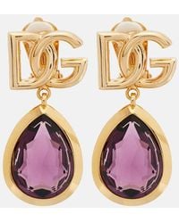 Dolce & Gabbana - Ohrringe Mit Logo-Schild - Lyst