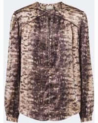 Isabel Marant - Laraya Snake-Print Silk Satin Blouse - Lyst