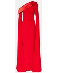 Safiyaa - Rinoa Caped Crepe Gown - Lyst