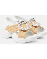 Roger Vivier - Viv' Run Light Strass Buckle Sandals - Lyst