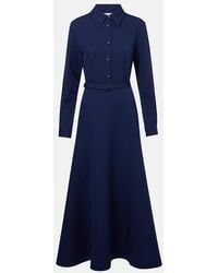 Roland Mouret - Belted Crepe Shirt Dress - Lyst