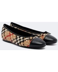 Burberry - Check Boucle Ballet Flats - Lyst