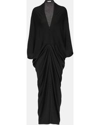 The Row - Rodin Draped Wool Jersey Maxi Dress - Lyst
