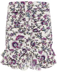Isabel Marant Milendi Floral Silk-blend Miniskirt - Multicolor