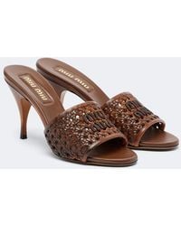 Miu Miu - Woven Leather Mules - Lyst