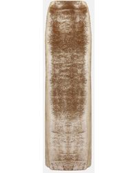 Brunello Cucinelli - High-Rise Velvet Maxi Skirt - Lyst