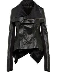 Donna Abbigliamento da Giacche da Giacche di pelle Giacca asimmetricaRick Owens in Pelle di colore Nero 