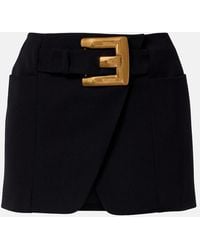 Balmain - Virgin Wool Grain De Poudre Miniskirt - Lyst