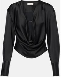 Blumarine - Envers Draped Satin Top - Lyst