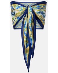 Etro - Printed Silk Bandeau Top - Lyst