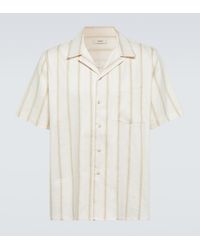 Commas - Striped Linen-Blend Bowling Shirt - Lyst