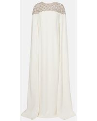 Oscar de la Renta - Vestido De Fiesta En Mezcla De Seda Adornado - Lyst