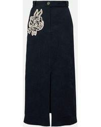 Erdem - Floral Cotton-Blend Jacquard Midi Skirt - Lyst