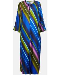 Dorothee Schumacher - Citylight Stripes Silk-twill Midi Dress - Lyst