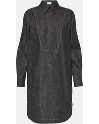 Brunello Cucinelli - Robe chemise en jean - Lyst