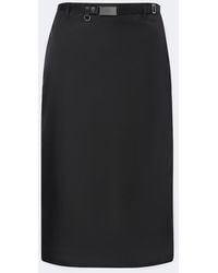 Prada - Belted Re-Nylon Pencil Skirt - Lyst