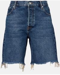 FRAME - Deconstructed High-Rise Denim Shorts - Lyst