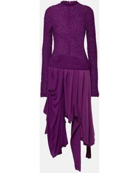 Acne Studios - Damage Pleated Cotton Midi Dress - Lyst