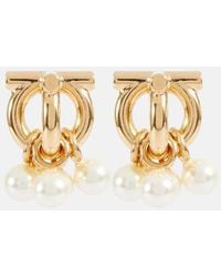 Ferragamo - Pendientes Gancini Dancing Pearl - Lyst