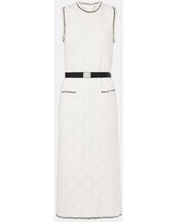 Tory Burch - Vestido Midi De Algodon Con Cinturon - Lyst