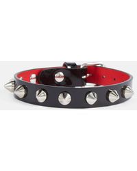 Christian Louboutin - Loubilink Embellished Leather Bracelet - Lyst