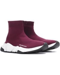 burgundy balenciaga sock sneakers