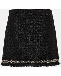 Versace - Minigonna in tweed di misto lana con lame - Lyst