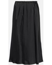 Jil Sander - Satin Midi Skirt - Lyst