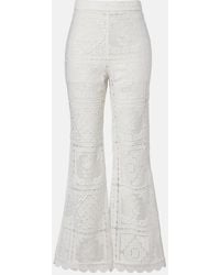 Zimmermann - Floral Lace Flared Pants - Lyst