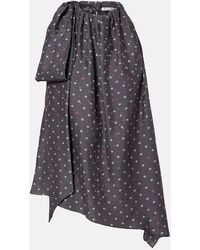 Acne Studios - Bow-Detail Printed Asymmetric Silk Top - Lyst
