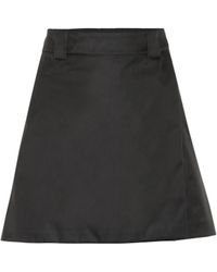 Prada Minifalda de gabardina de nylon - Negro