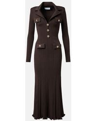 Self-Portrait - Ribbed-Knit Midi Dress - Lyst