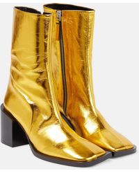 Jil Sander - Metallic Leather Ankle Boots - Lyst