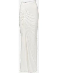 Alaïa - Draped Jersey Maxi Skirt - Lyst