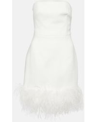 Rebecca Vallance - Bridal Evelyn Feather-trimmed Minidress - Lyst