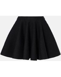 Alaïa - Wool-Blend Miniskirt - Lyst
