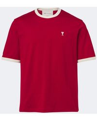 Ami Paris - Camiseta Ami De Coeur De Jersey De Algodon - Lyst