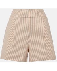 Veronica Beard - Haina High-Rise Cotton Seersucker Shorts - Lyst