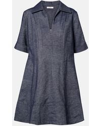 Vince - Cotton And Linen Chambray Minidress - Lyst