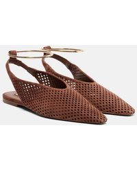 Jil Sander - Slingback-Ballerinas Aus Veloursleder - Lyst