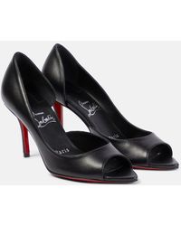 Christian Louboutin - Open Apostropha 80 Leather Pumps - Lyst