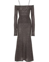Jacquemus La Robe Valerie Mohair-blend Midi Dress - Grey