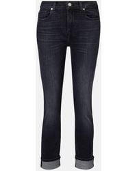 7 For All Mankind - Mid-Rise Cropped Skinny Jeans - Lyst