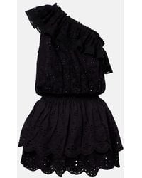 Melissa Odabash - Bree Broderie Anglaise One-Shoulder Cotton Minidress - Lyst