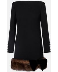 Valentino - Shearling-Trimmed Virgin Wool Minidress - Lyst