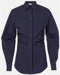 Victoria Beckham - Gathered Cotton-Blend Shirt - Lyst