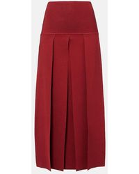 Alaïa - Pleated Midi Skirt - Lyst