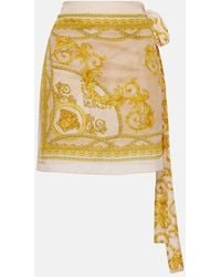 Versace - Barocco Cotton And Silk Beach Cover-up - Lyst