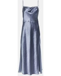 Vince - Satin And Organza Slip Dress - Lyst